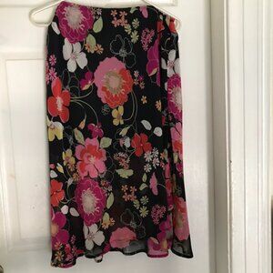 GNW Black Floral Print Skirt Size M